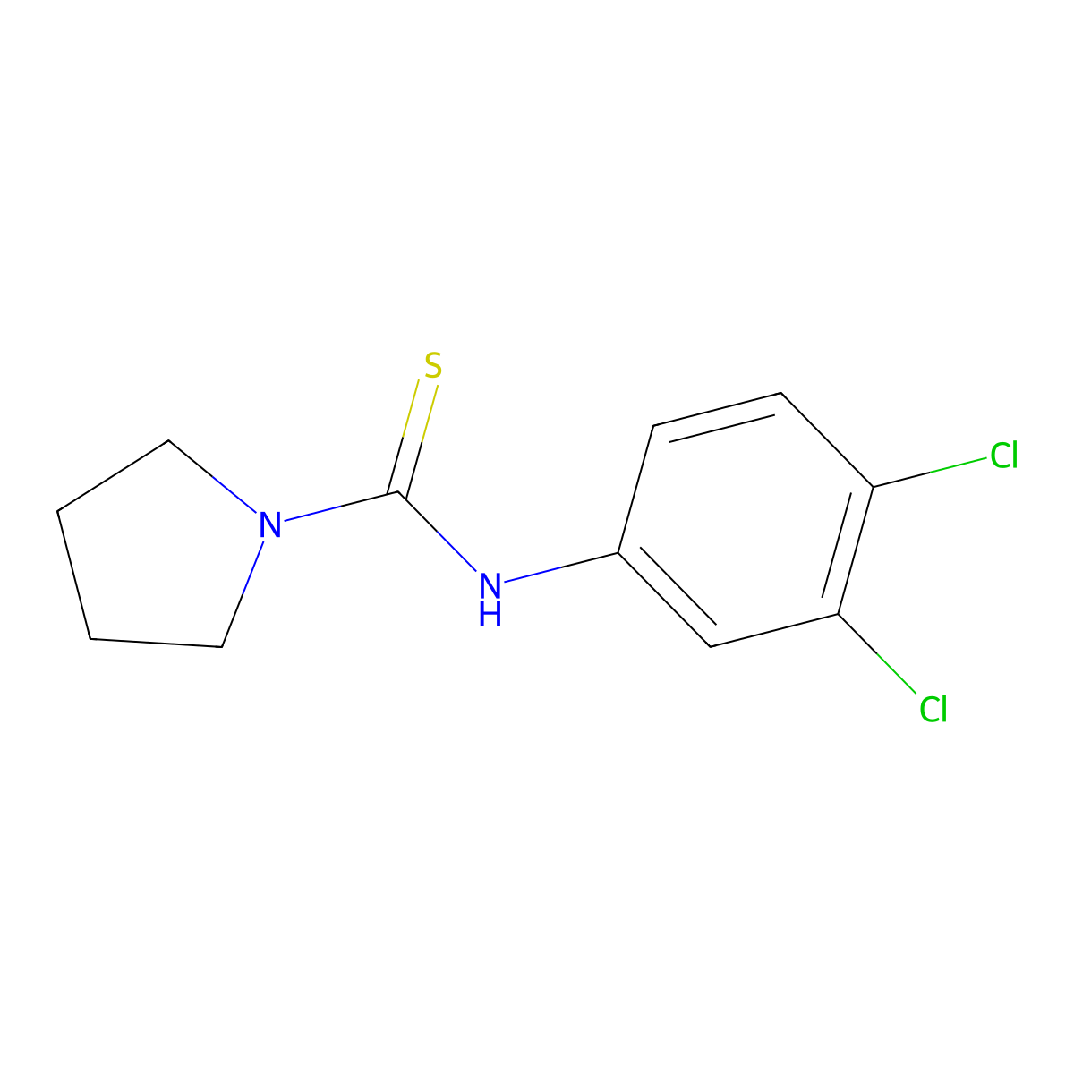 N-(3,4-dichlorophenyl)pyrrolidine-1-carbothioamide molecular structure, CAS 309942-79-8