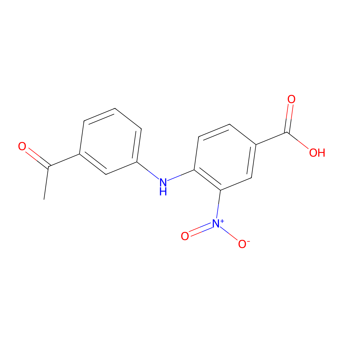 4-[(3-Acetylphenyl)amino]-3-nitrobenzoic acid molecular structure, CAS 309943-12-2