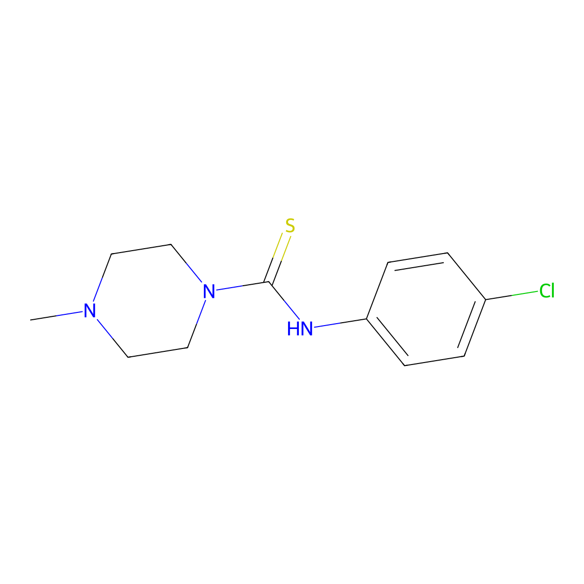 N-(4-chlorophenyl)-4-methylpiperazine-1-carbothioamide molecular structure, CAS 309944-11-4