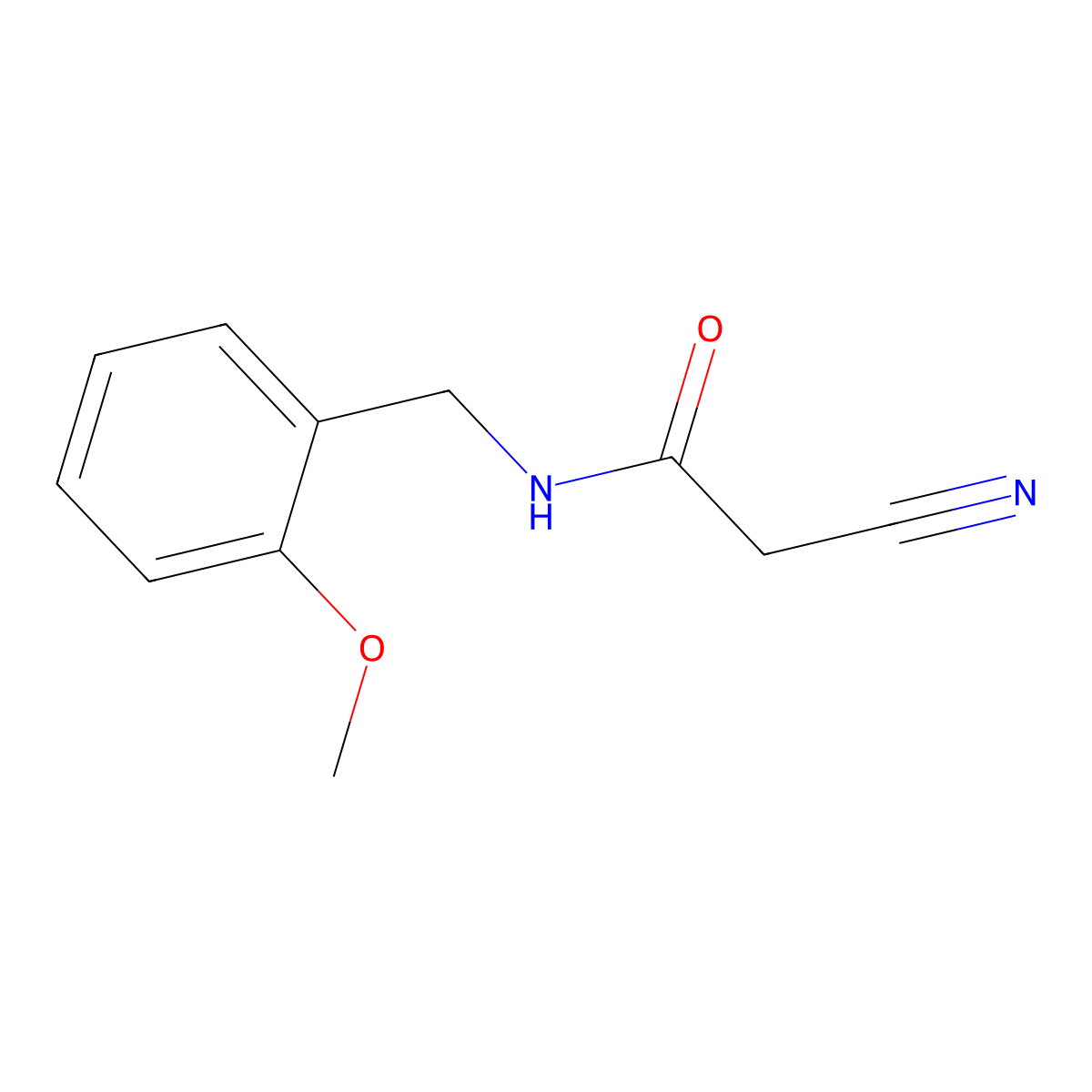 2-cyano-N-(2-methoxybenzyl)acetamide molecular structure, CAS 309944-13-6