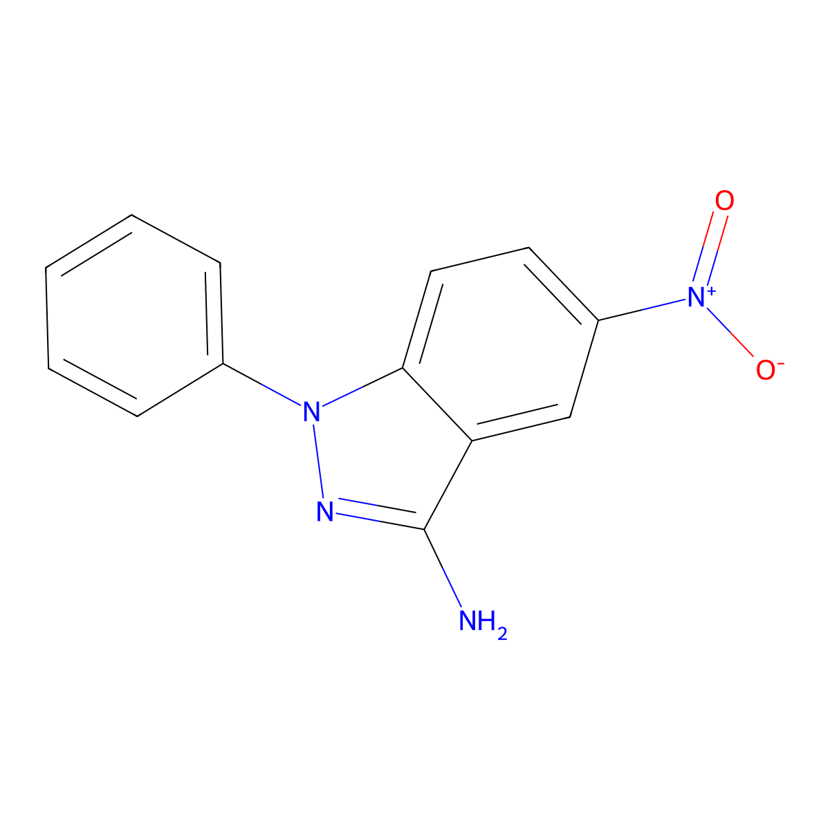 5-nitro-1-phenyl-1H-indazol-3-amine molecular structure, CAS 309944-73-8