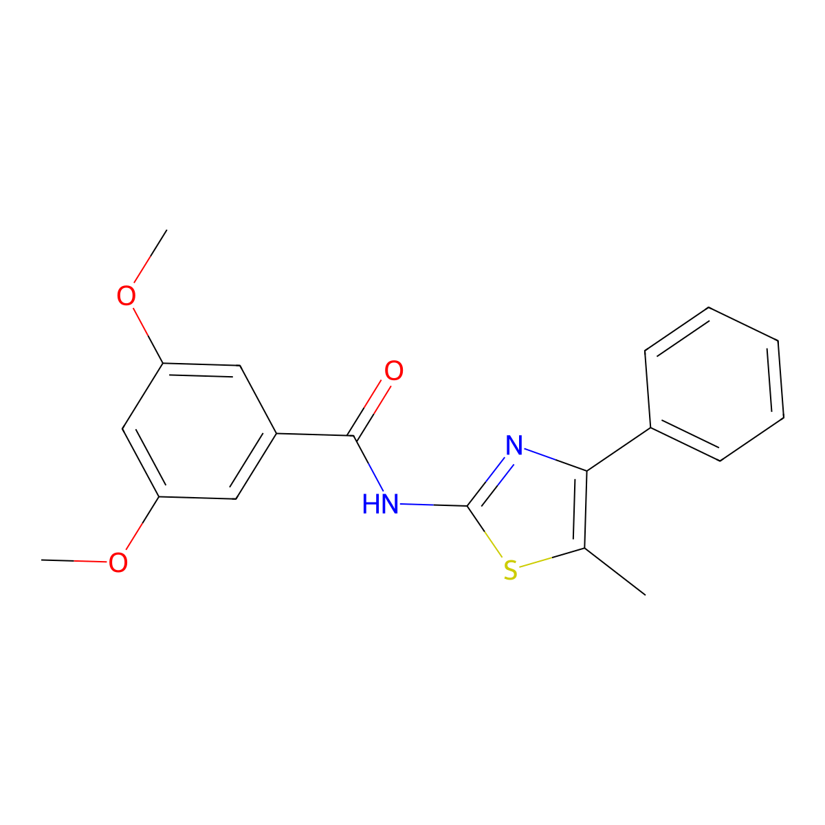 3,5-dimethoxy-N-(5-methyl-4-phenyl-1,3-thiazol-2-yl)benzamide molecular structure, CAS 309944-85-2