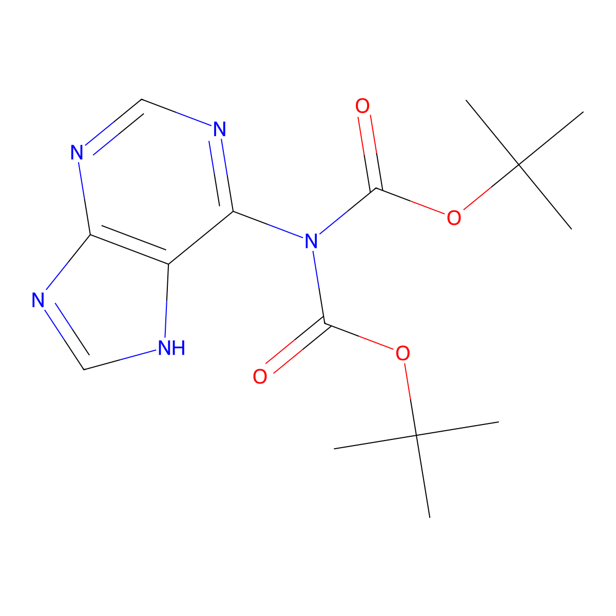 Di-tert-butyl 7H-purin-6-yl-2-imidodicarbonate molecular structure, CAS 309947-86-2