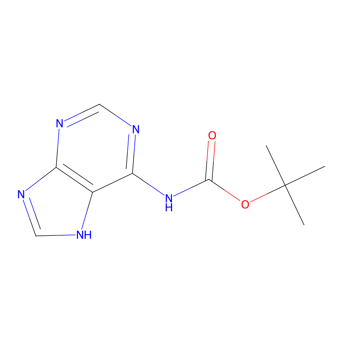 Tert-butyl N-(7H-purin-6-yl)carbamate molecular structure, CAS 309947-88-4
