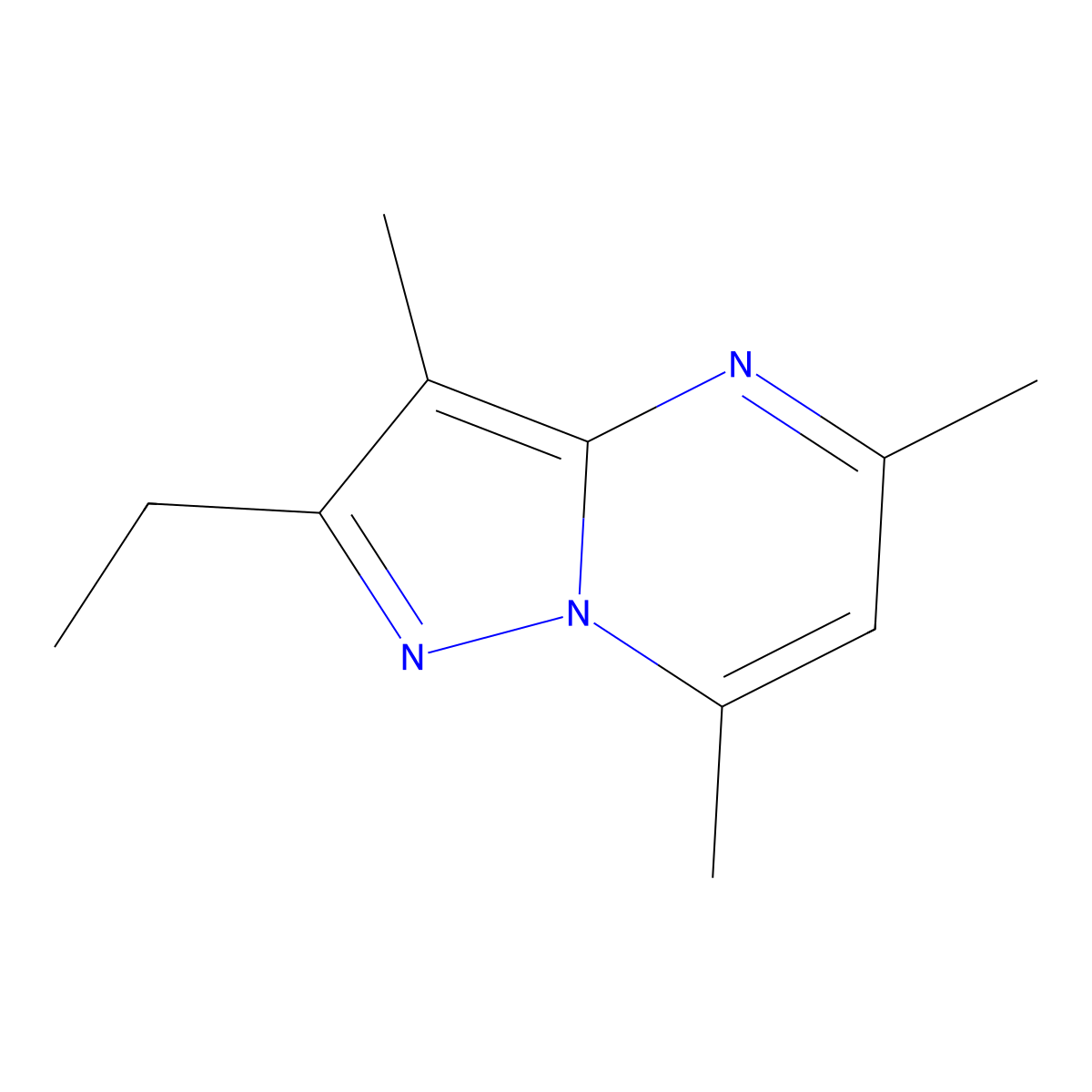 2-Ethyl-3,5,7-trimethylpyrazolo[1,5-a]pyrimidine molecular structure, CAS 309949-65-3