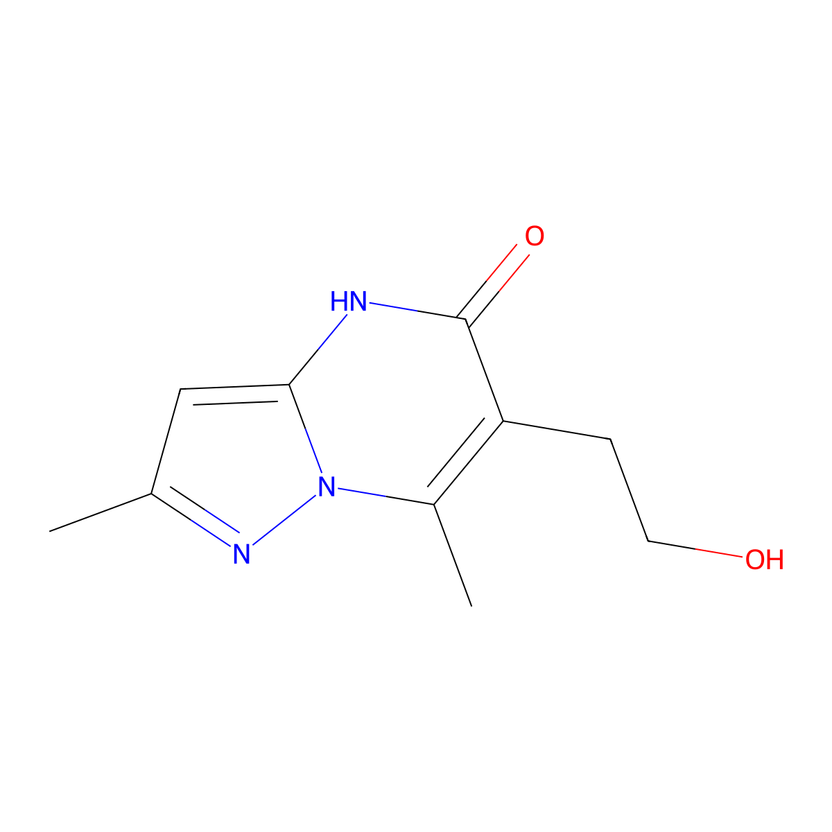 6-(2-Hydroxyethyl)-2,7-dimethylpyrazolo[1,5-a]pyrimidin-5-ol molecular structure, CAS 309949-84-6
