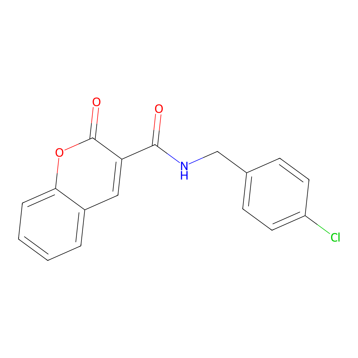 N-(4-chlorobenzyl)-2-oxo-2H-chromene-3-carboxamide molecular structure, CAS 309950-09-2