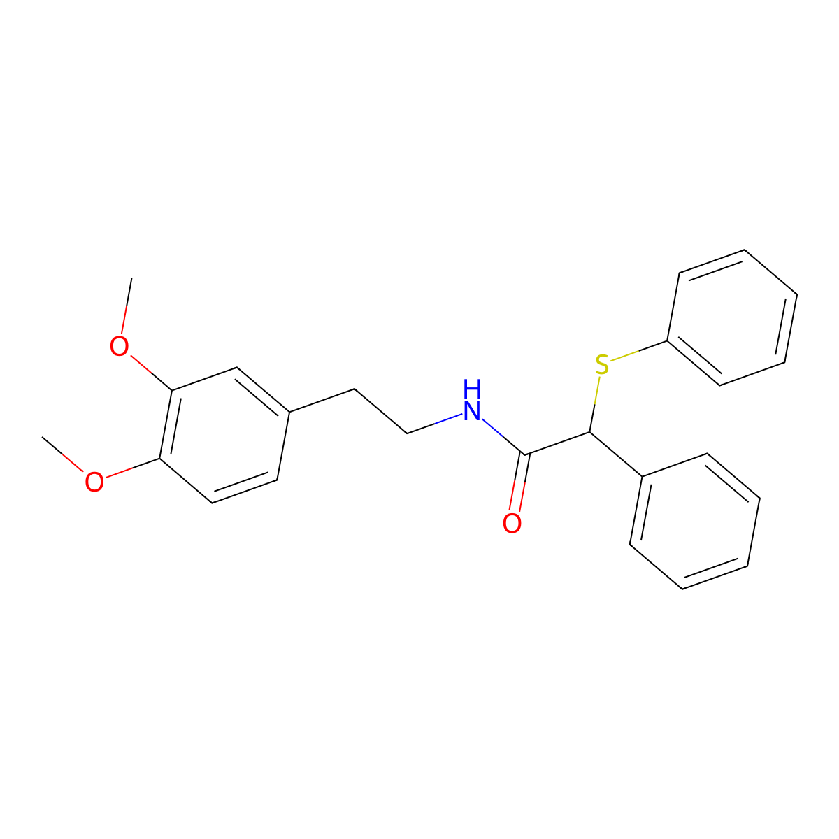 N-[2-(3,4-dimethoxyphenyl)ethyl]-2-phenyl-2-(phenylsulfanyl)acetamide molecular structure, CAS 309950-21-8