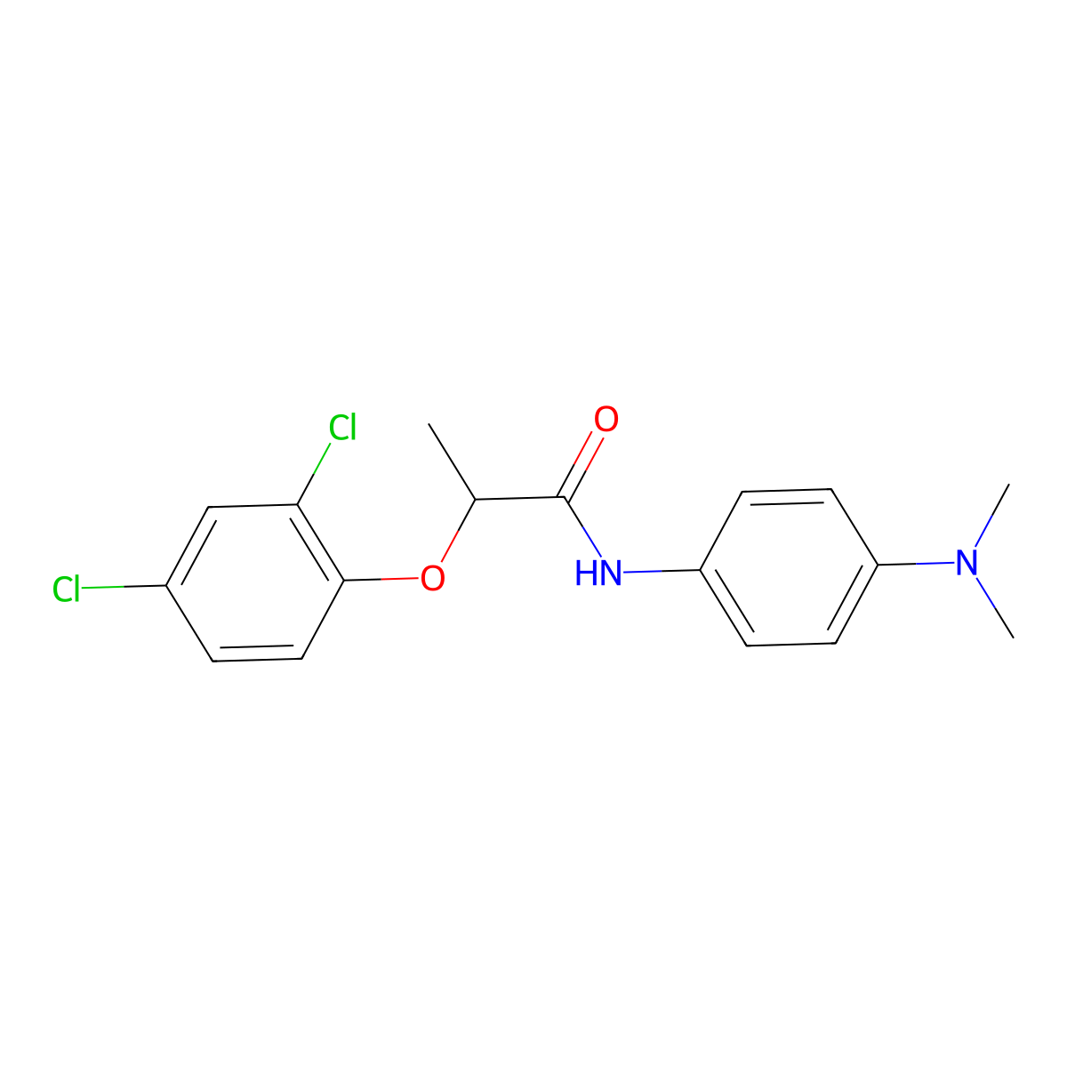 2-(2,4-dichlorophenoxy)-N-[4-(dimethylamino)phenyl]propanamide molecular structure, CAS 309950-29-6