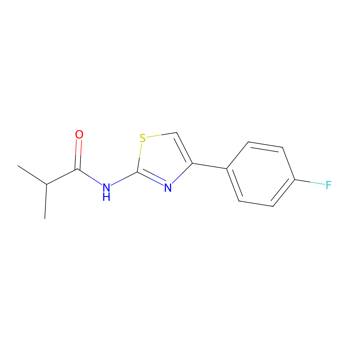 N-[4-(4-fluorophenyl)-1,3-thiazol-2-yl]-2-methylpropanamide molecular structure, CAS 309950-81-0