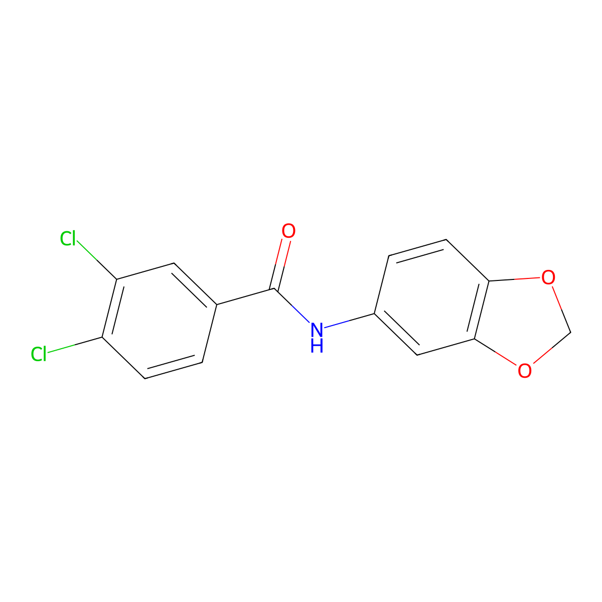 N-(1,3-benzodioxol-5-yl)-3,4-dichlorobenzamide molecular structure, CAS 309950-89-8