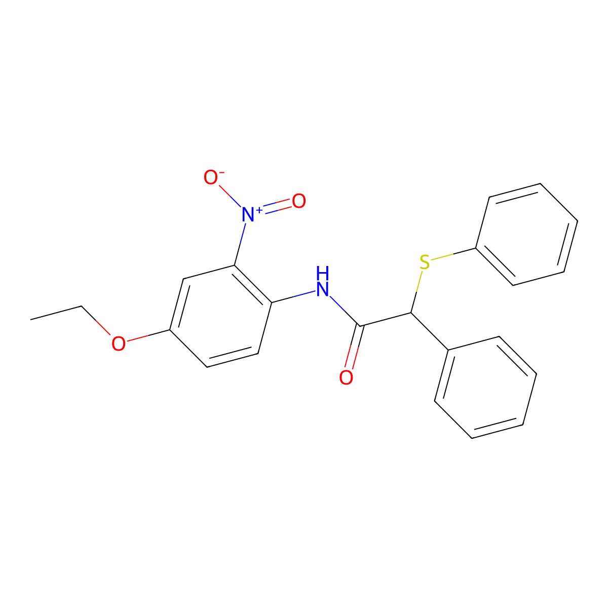 N-(4-ethoxy-2-nitrophenyl)-2-phenyl-2-phenylsulfanylacetamide molecular structure, CAS 309950-92-3