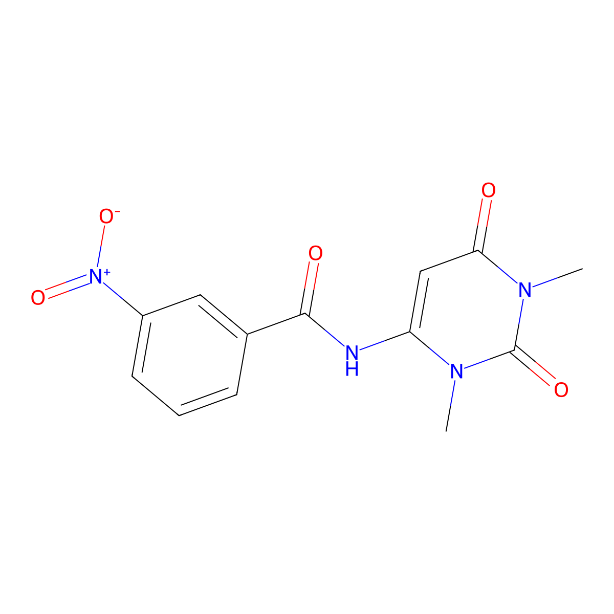 N-(1,3-dimethyl-2,6-dioxopyrimidin-4-yl)-3-nitrobenzamide molecular structure, CAS 309951-42-6