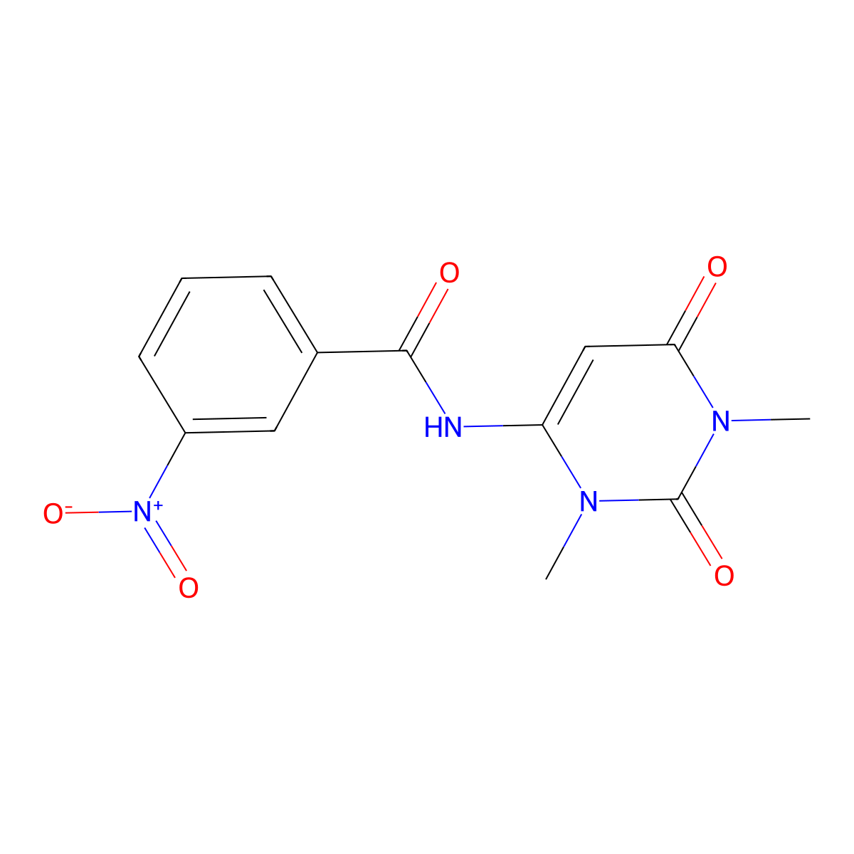N-(1,3-dimethyl-2,6-dioxopyrimidin-4-yl)-3-nitrobenzamide molecular structure, CAS 309951-42-6