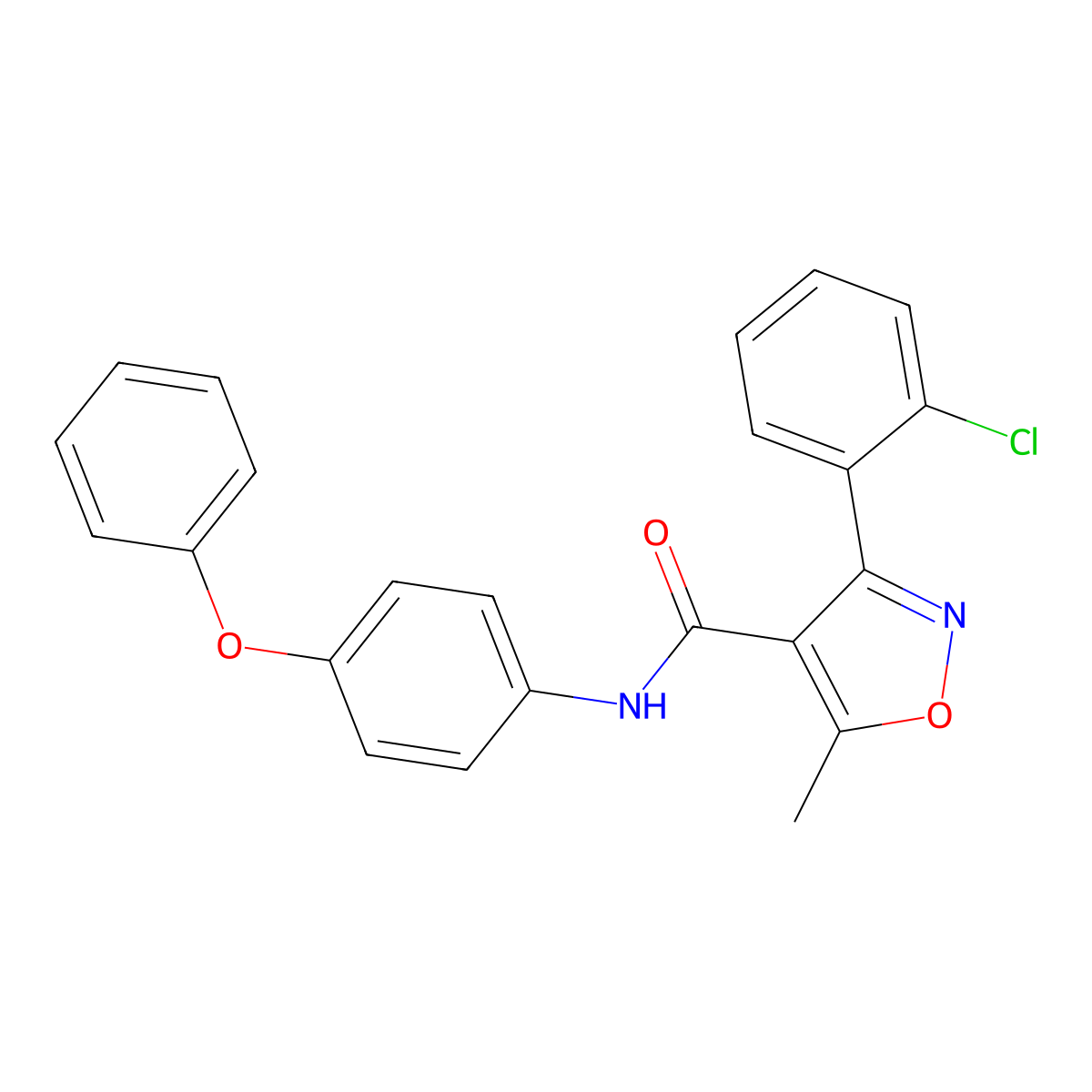 3-(2-chlorophenyl)-5-methyl-N-(4-phenoxyphenyl)-1,2-oxazole-4-carboxamide molecular structure, CAS 309951-81-3