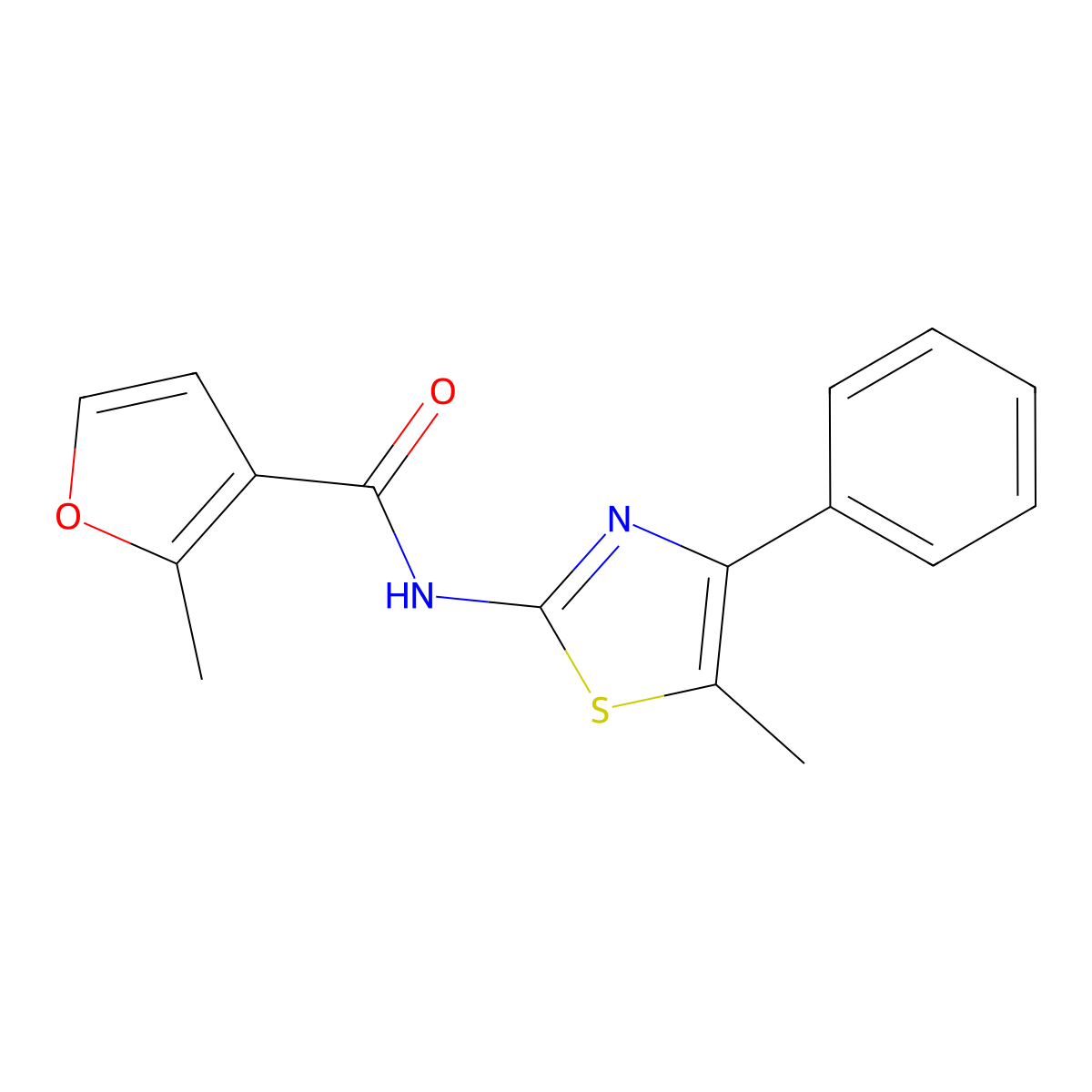 2-methyl-N-(5-methyl-4-phenyl-1,3-thiazol-2-yl)furan-3-carboxamide molecular structure, CAS 309951-86-8