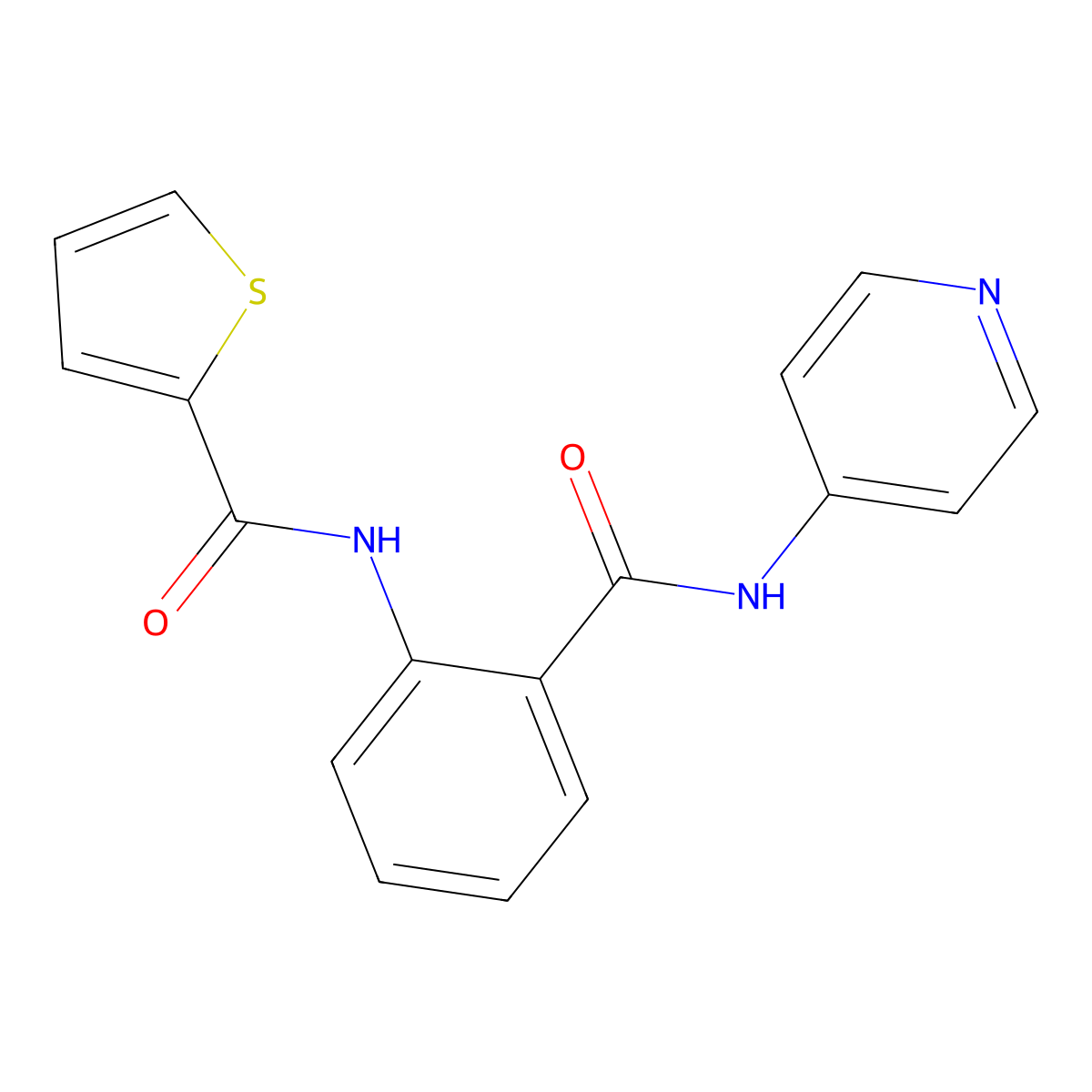 N-{2-[(4-pyridinylamino)carbonyl]phenyl}-2-thiophenecarboxamide molecular structure, CAS 309952-17-8