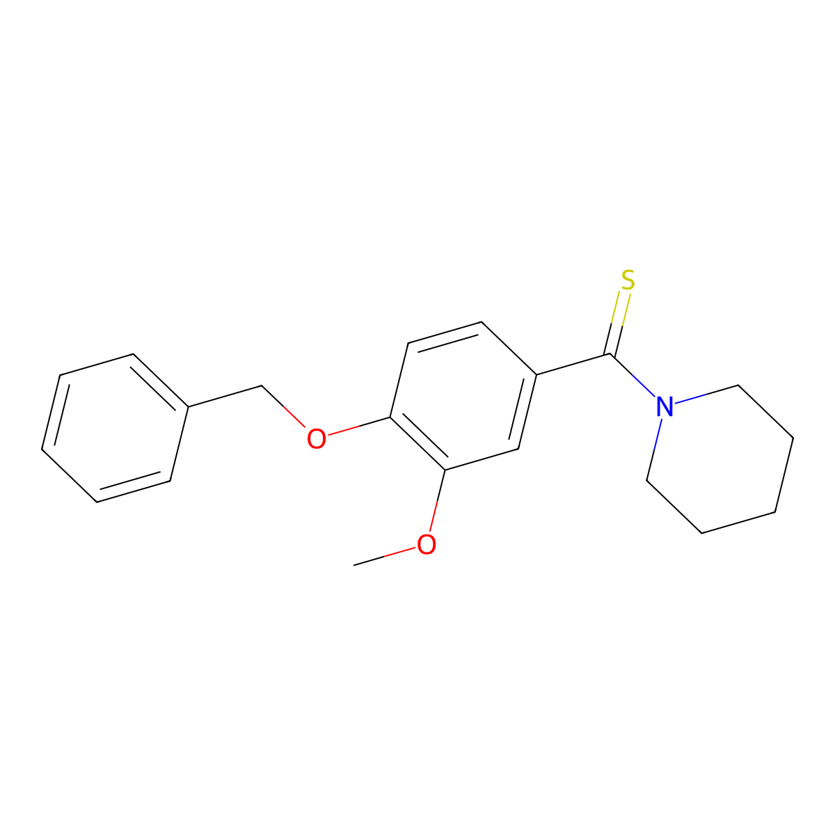 [4-(Benzyloxy)-3-methoxyphenyl](piperidin-1-yl)methanethione molecular structure, CAS 309954-10-7