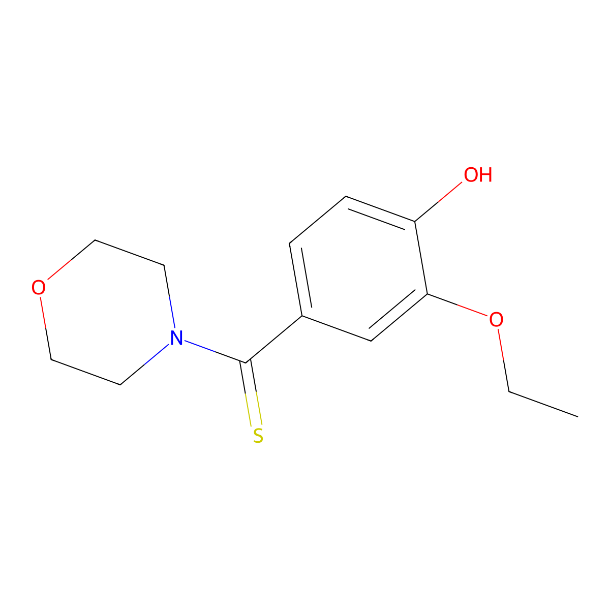 2-Ethoxy-4-(4-morpholinylcarbothioyl)phenol molecular structure, CAS 309954-11-8