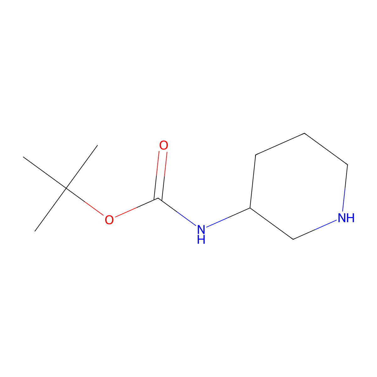 (3R)-3-Aminopiperidine, 3-BOC protected molecular structure, CAS 309956-78-3