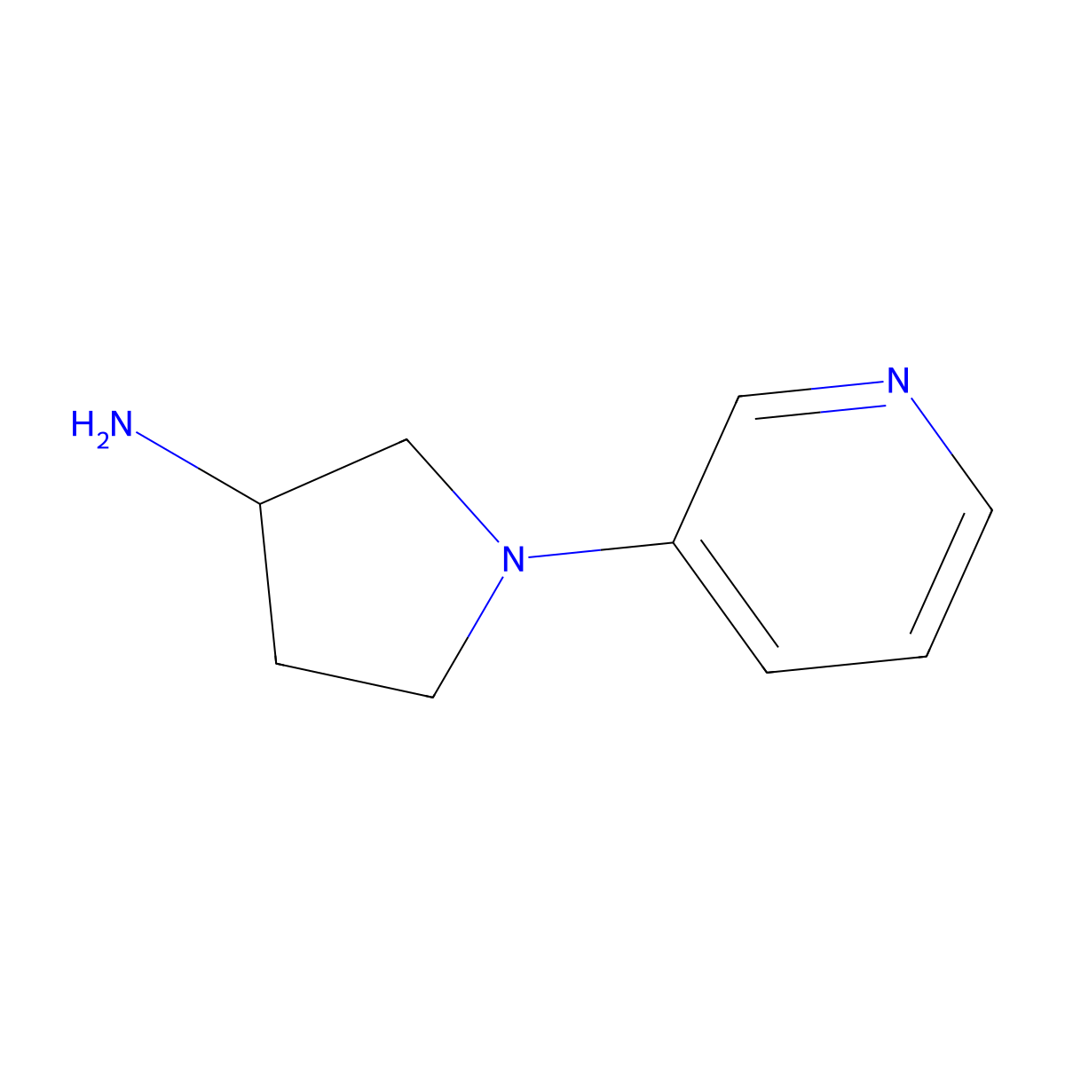 1-(Pyridin-3-yl)pyrrolidin-3-amine molecular structure, CAS 309958-80-3
