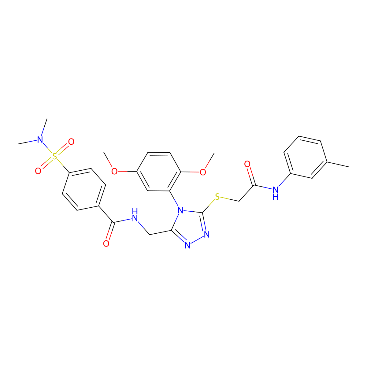 N-[[4-(2,5-dimethoxyphenyl)-5-[2-(3-methylanilino)-2-oxoethyl]sulfanyl-1,2,4-triazol-3-yl]methyl]-4-(dimethylsulfamoyl)benzamide molecular structure, CAS 309968-31-8