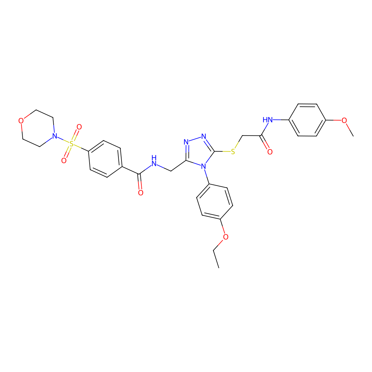N-((4-(4-ethoxyphenyl)-5-((2-((4-methoxyphenyl)amino)-2-oxoethyl)thio)-4H-1,2,4-triazol-3-yl)methyl)-4-(morpholinosulfonyl)benzamide molecular structure, CAS 309968-74-9