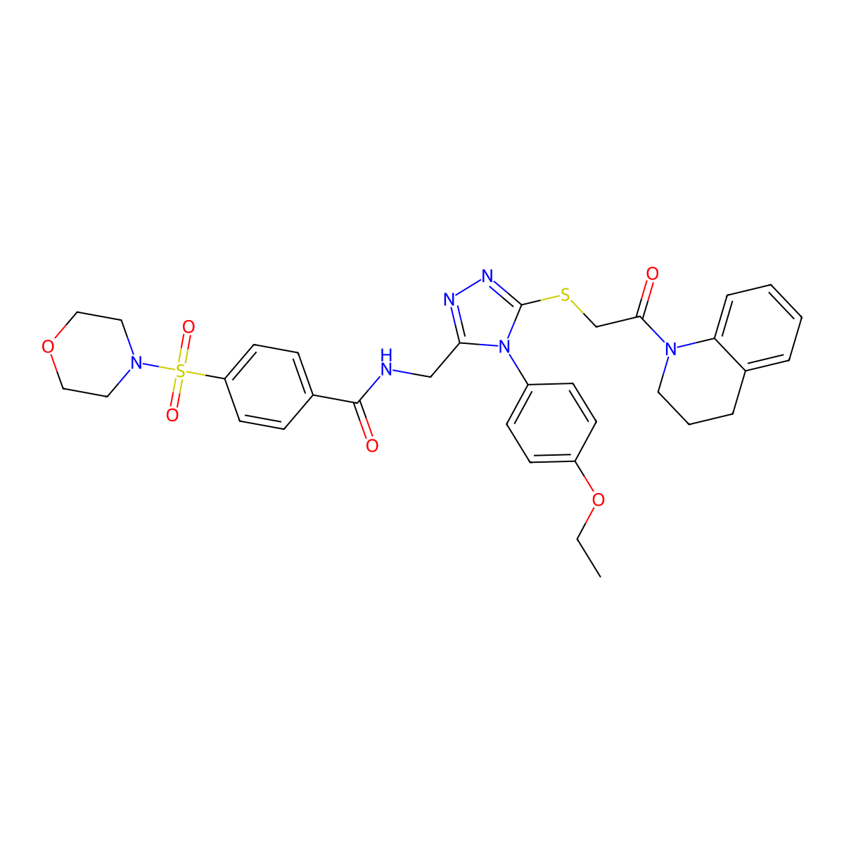 N-((5-((2-(3,4-dihydroquinolin-1(2H)-yl)-2-oxoethyl)thio)-4-(4-ethoxyphenyl)-4H-1,2,4-triazol-3-yl)methyl)-4-(morpholinosulfonyl)benzamide molecular structure, CAS 309968-79-4