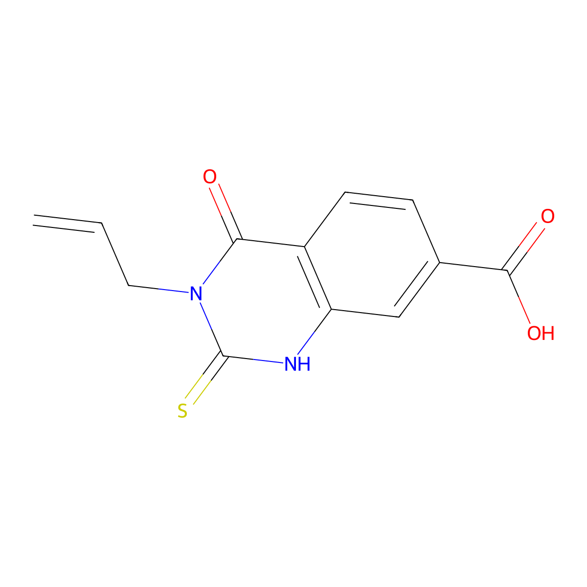 4-Oxo-3-(prop-2-en-1-yl)-2-sulfanyl-3,4-dihydroquinazoline-7-carboxylic acid molecular structure, CAS 309969-95-7