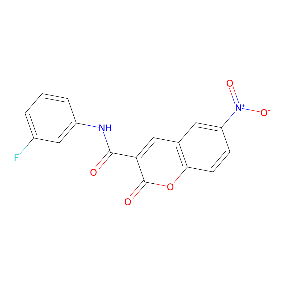 N-(3-fluorophenyl)-6-nitro-2-oxo-2H-chromene-3-carboxamide molecular structure, CAS 309970-18-1
