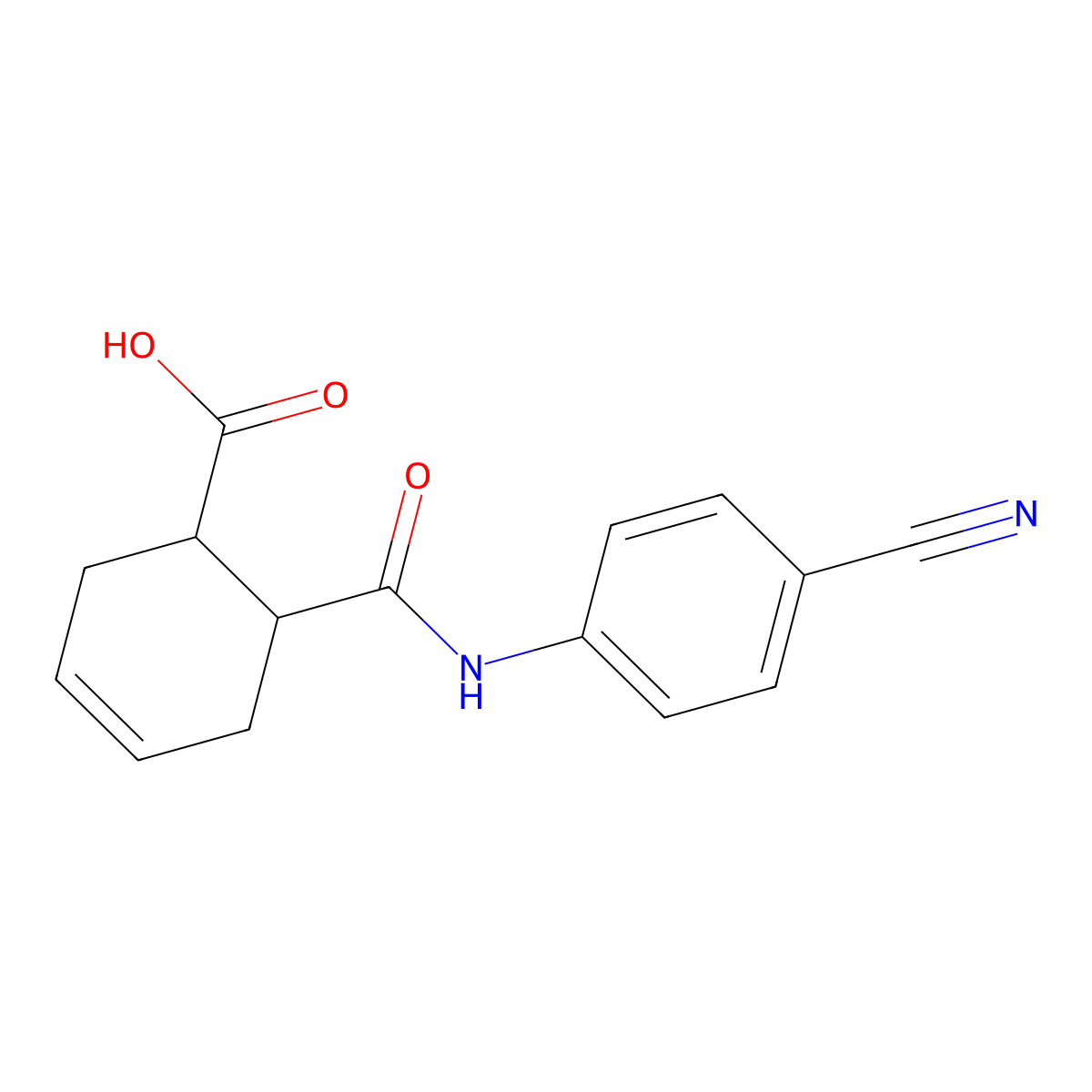 6-[(4-Cyanophenyl)carbamoyl]cyclohex-3-ene-1-carboxylic acid molecular structure, CAS 309970-76-1