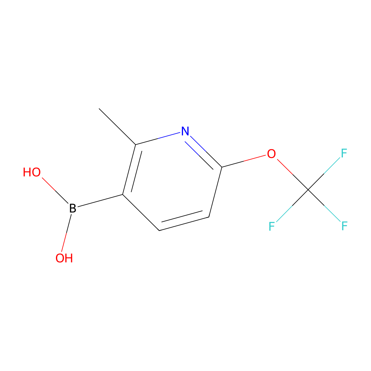 (2-Methyl-6-(trifluoromethoxy)pyridin-3-yl)boronic acid molecular structure, CAS 3099766-67-0