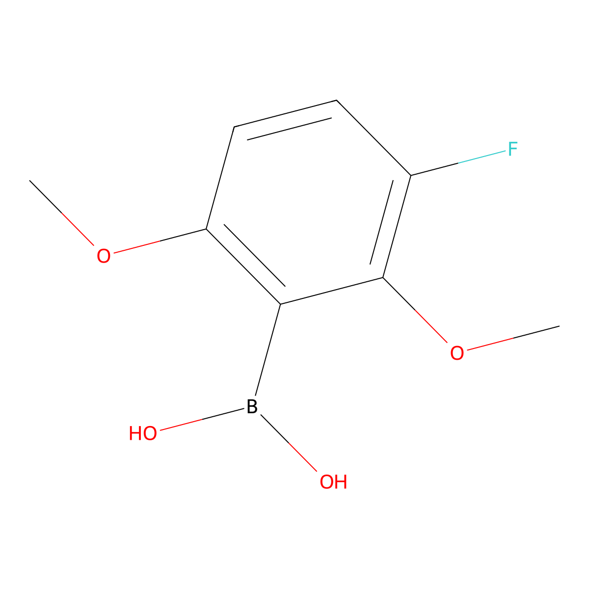 Boronic acid, (3-fluoro-2,6-dimethoxyphenyl)- molecular structure, CAS 309977-94-4
