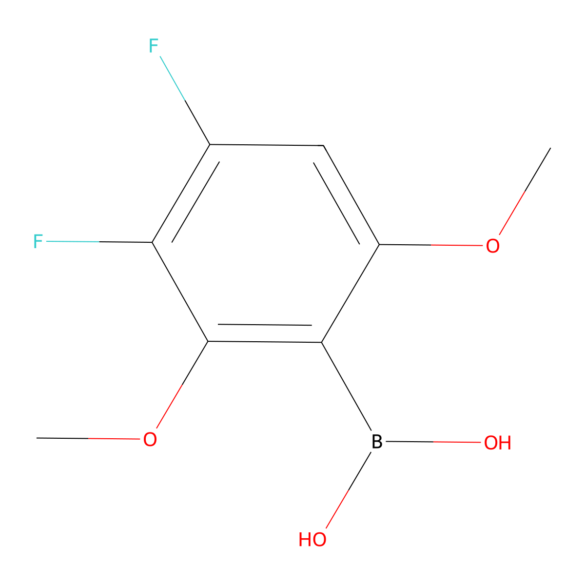 (3,4-Difluoro-2,6-dimethoxyphenyl)boronic acid molecular structure, CAS 309977-95-5