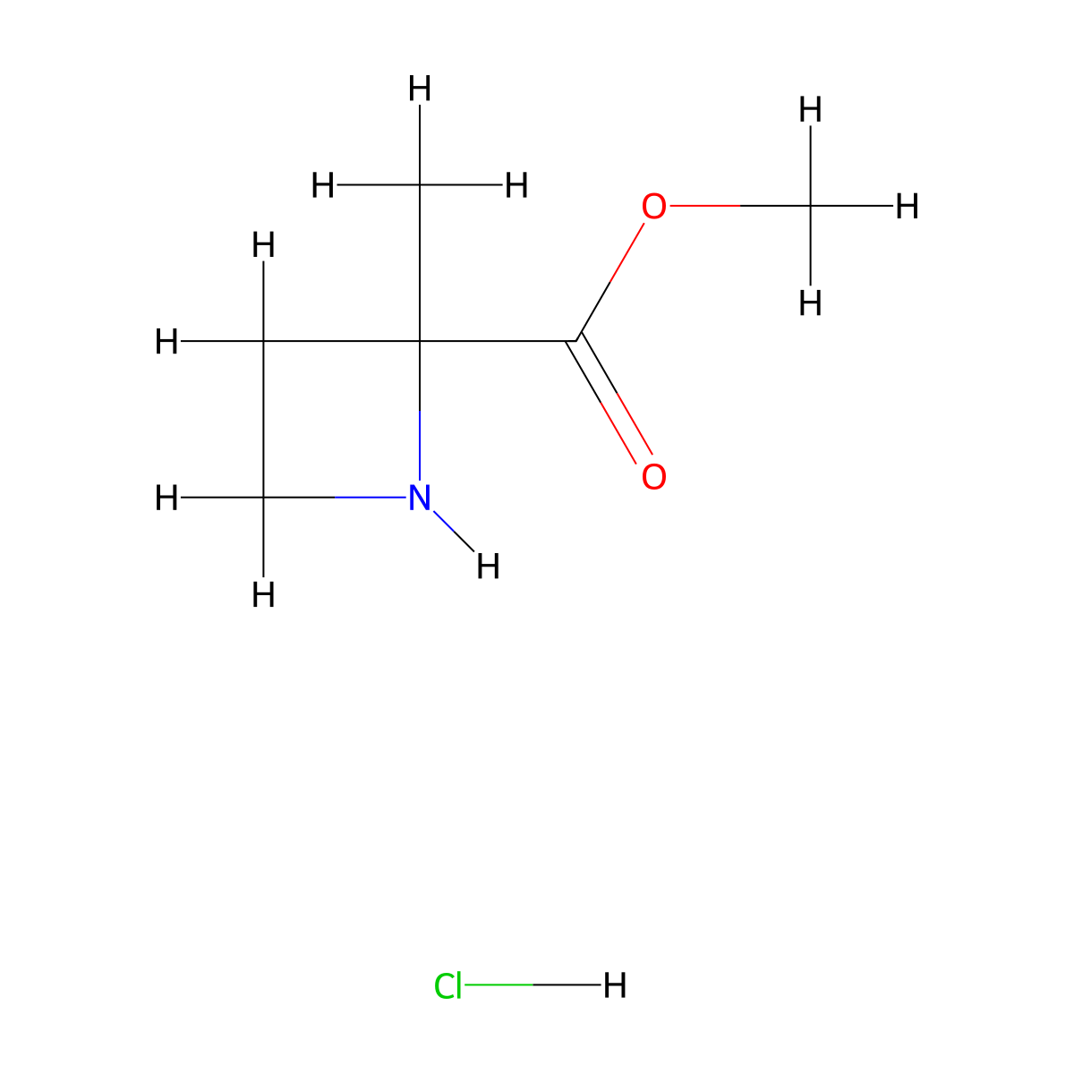 Methyl 2-methylazetidine-2-carboxylate hydrochloride molecular structure, CAS 309978-00-5