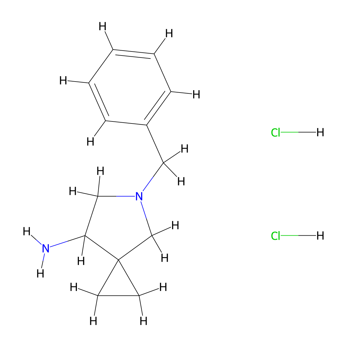5-Benzyl-5-azaspiro[2.4]heptan-7-amine;dihydrochloride molecular structure, CAS 3099935-34-6