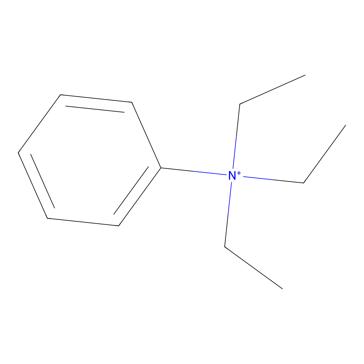 Triethylphenylammonium molecular structure, CAS 310-24-7