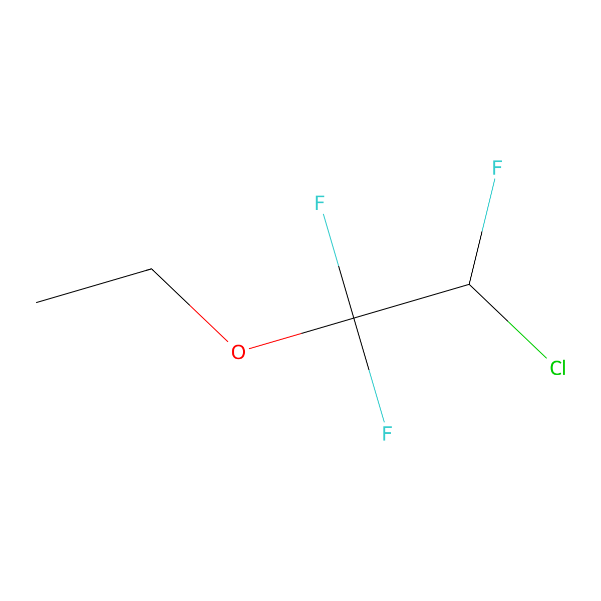 2-Chloro-1,1,2-trifluoroethyl ethyl ether molecular structure, CAS 310-71-4
