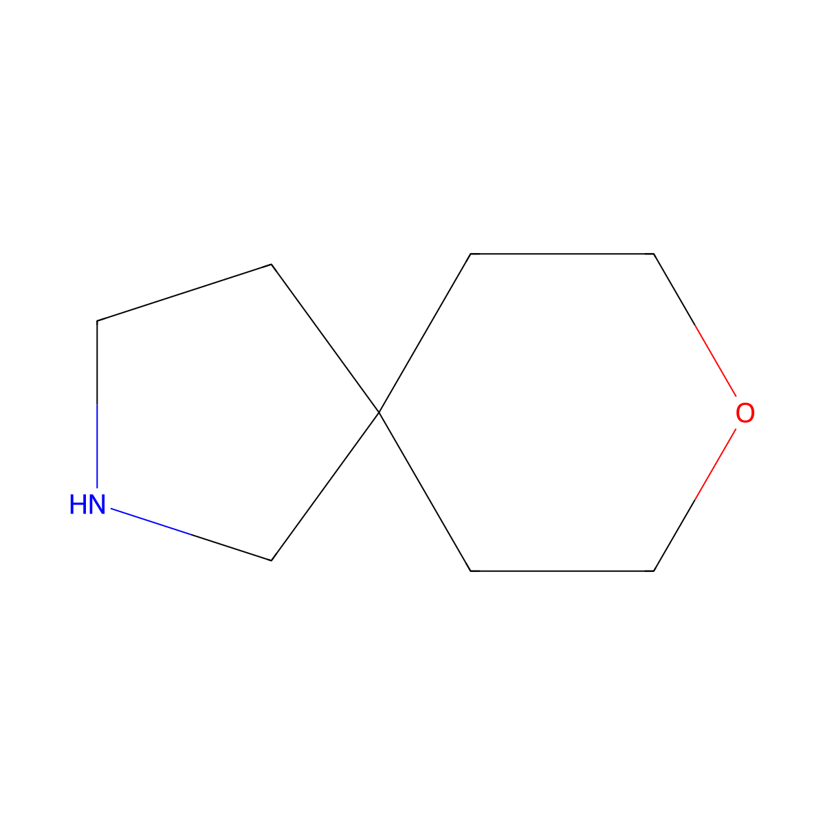 8-Oxa-2-azaspiro(4.5)decane molecular structure, CAS 310-93-0