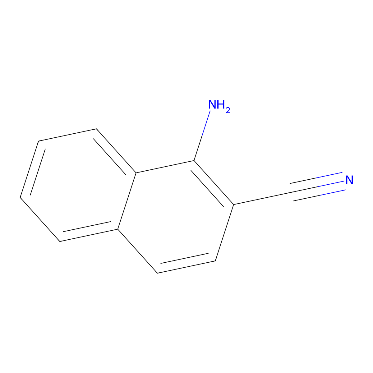 1-Amino-2-naphthonitrile molecular structure, CAS 3100-67-2