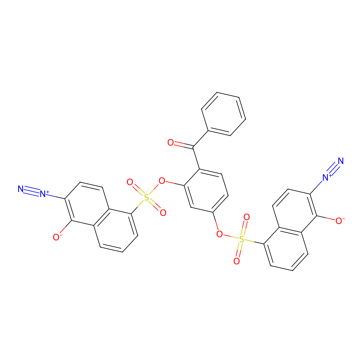 1-Naphthalenesulfonic acid, 6-diazo-5,6-dihydro-5-oxo-, 1,1'-(4-benzoyl-1,3-phenylene) ester molecular structure, CAS 31001-73-7
