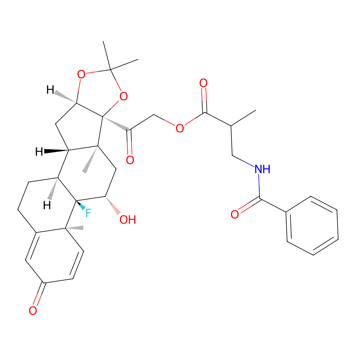 Triamcinolone Benetonide molecular structure, CAS 31002-79-6