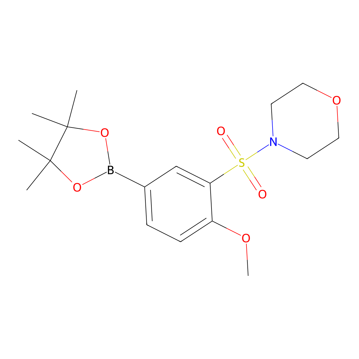 4-((2-Methoxy-5-(4,4,5,5-tetramethyl-1,3,2-dioxaborolan-2-yl)phenyl)sulfonyl)morpholine molecular structure, CAS 3100211-74-0