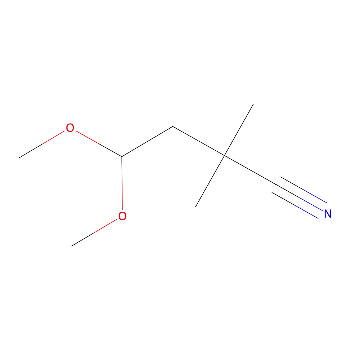 4,4-Dimethoxy-2,2-dimethylbutanenitrile molecular structure, CAS 31004-47-4