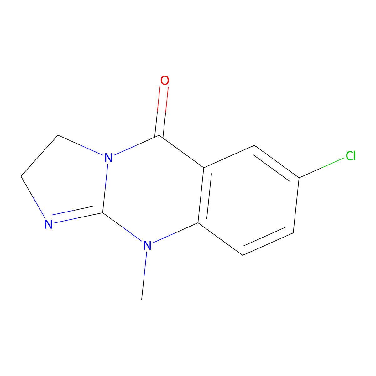 7-Chloro-10-methyl-2,3,5,10-tetrahydroimidazo[2,1-b]quinazolin-5-one molecular structure, CAS 31007-30-4