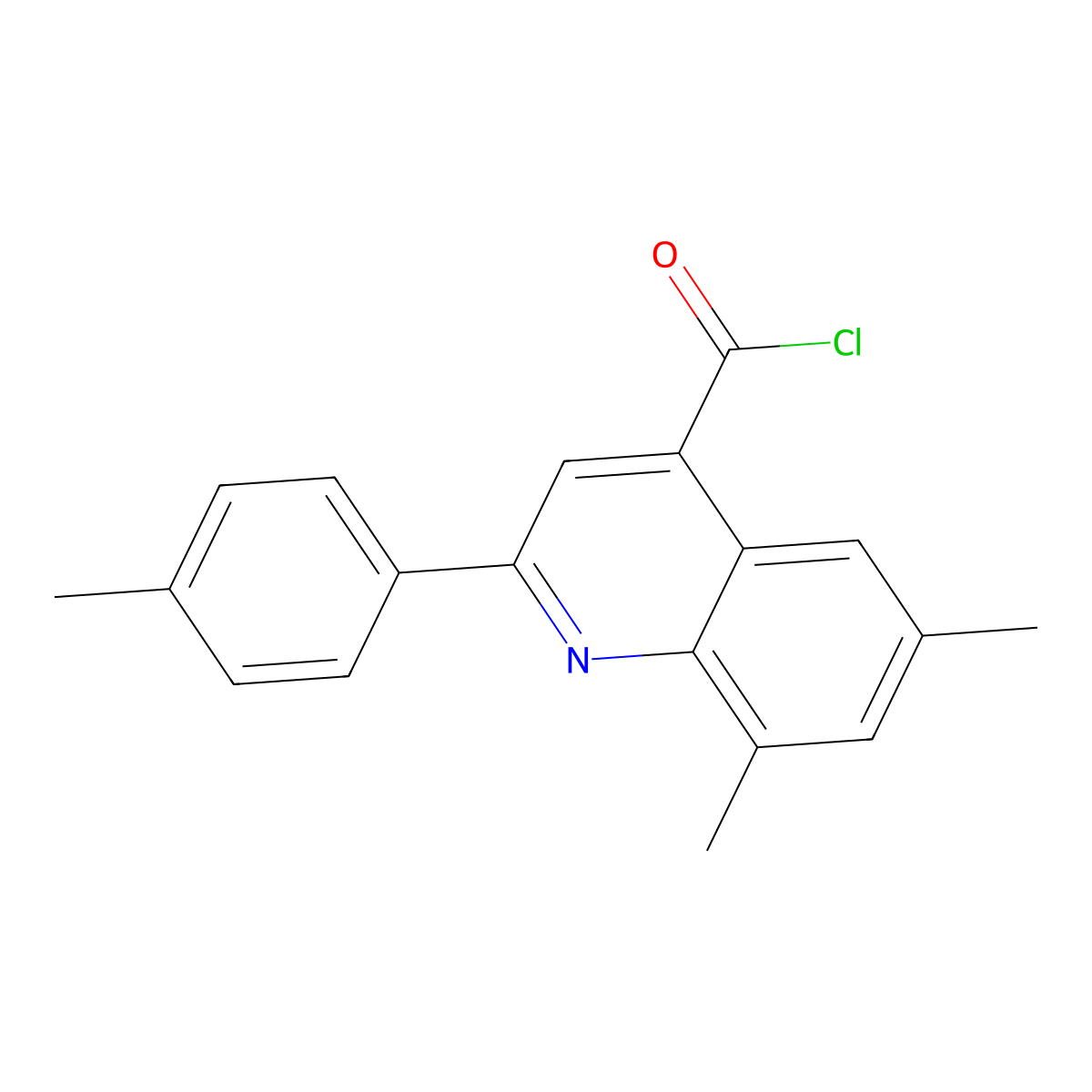 6,8-Dimethyl-2-(4-methylphenyl)quinoline-4-carbonyl chloride molecular structure, CAS 31009-11-7