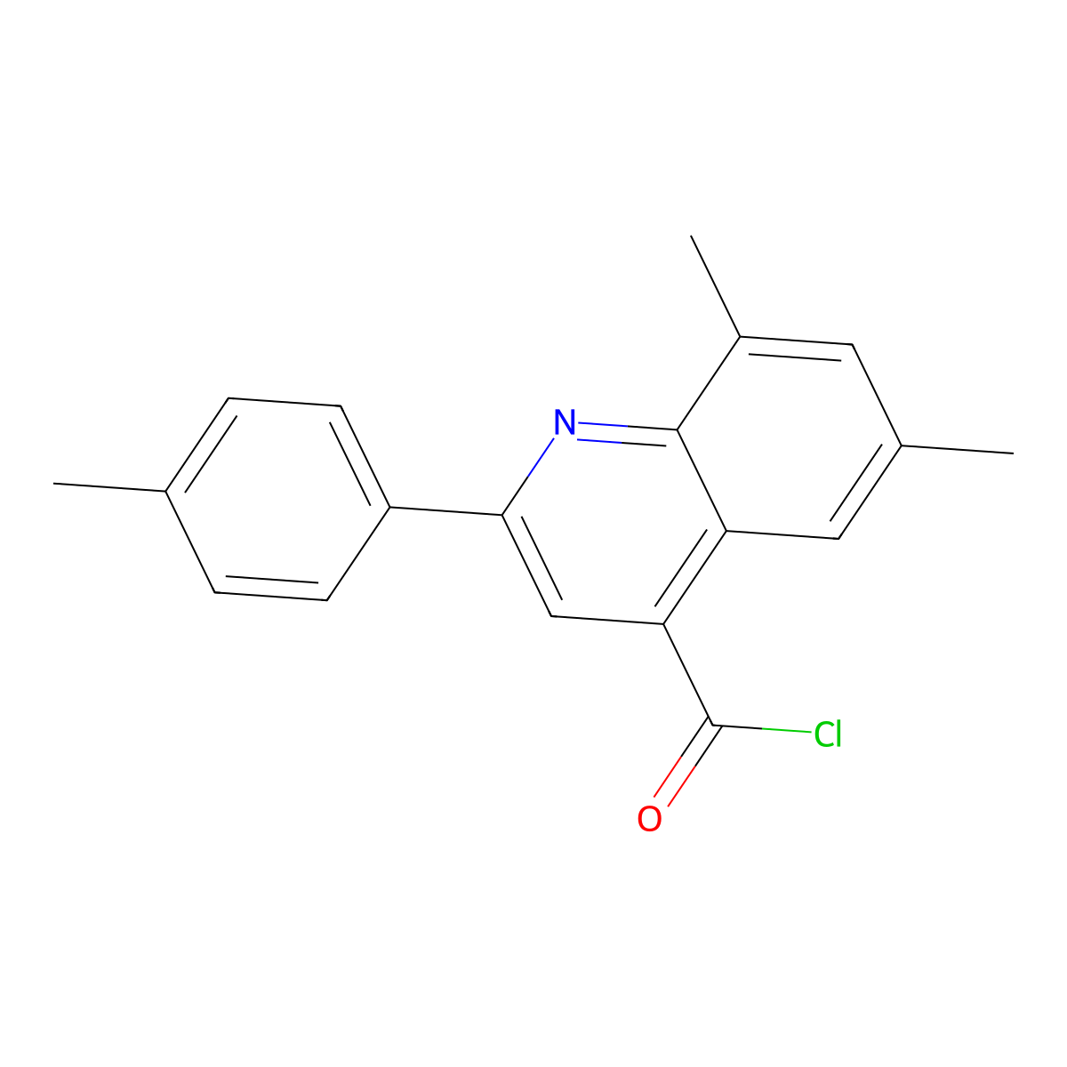 6,8-Dimethyl-2-(4-methylphenyl)quinoline-4-carbonyl chloride molecular structure, CAS 31009-11-7