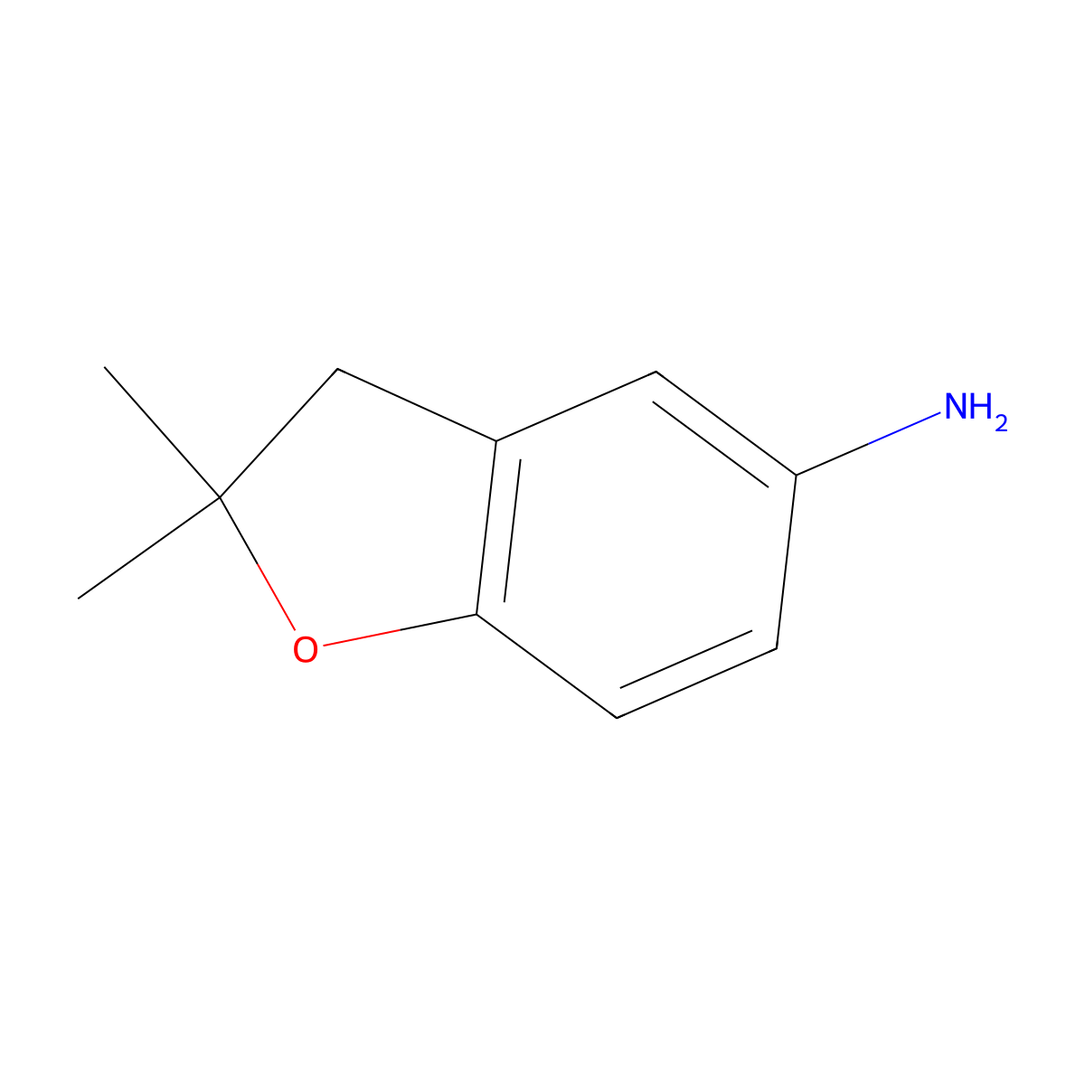 2,2-Dimethyl-2,3-dihydro-1-benzofuran-5-amine molecular structure, CAS 31010-94-3