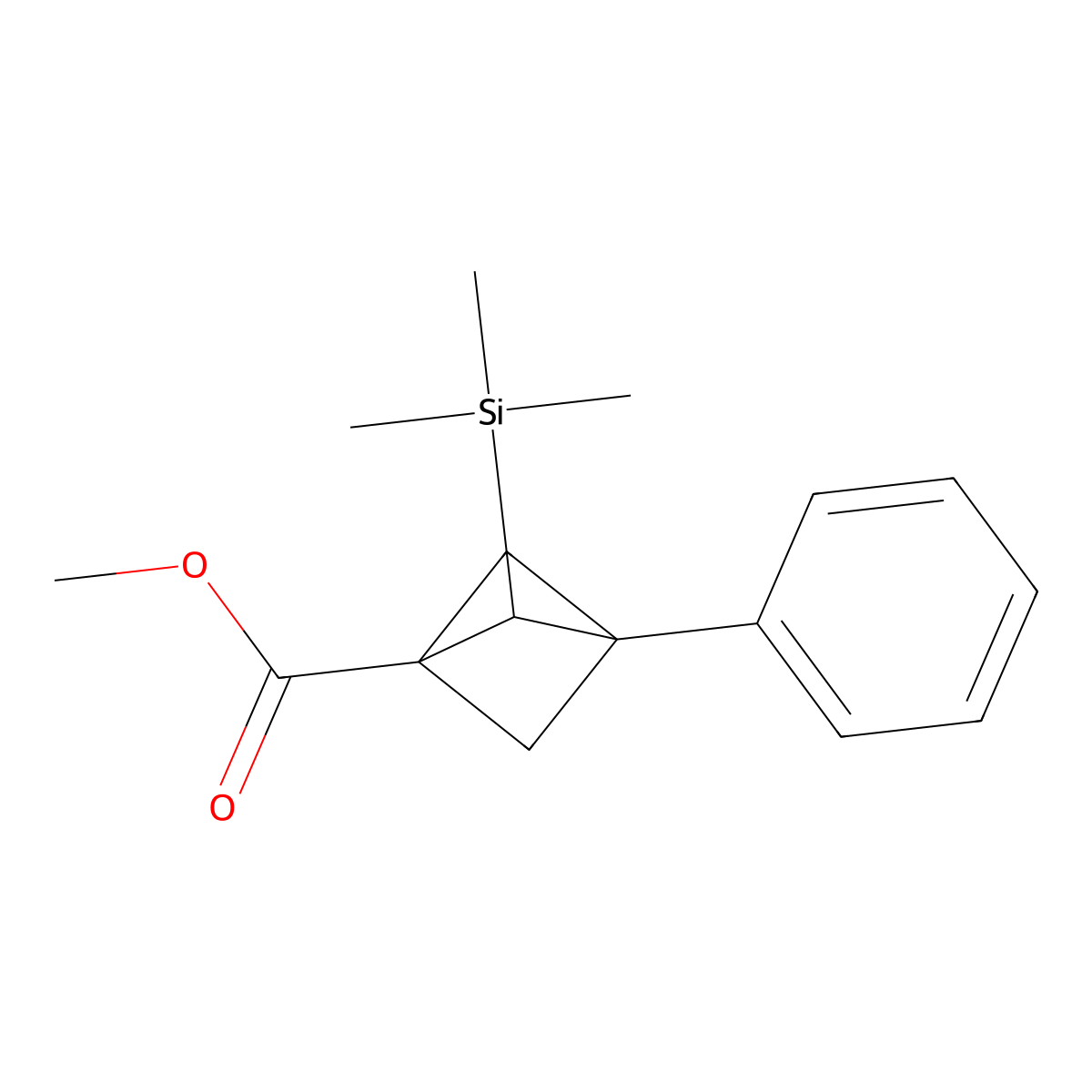 Methyl 3-phenyl-2-(trimethylsilyl)bicyclo[1.1.1]pentane-1-carboxylate molecular structure, CAS 3101019-17-1