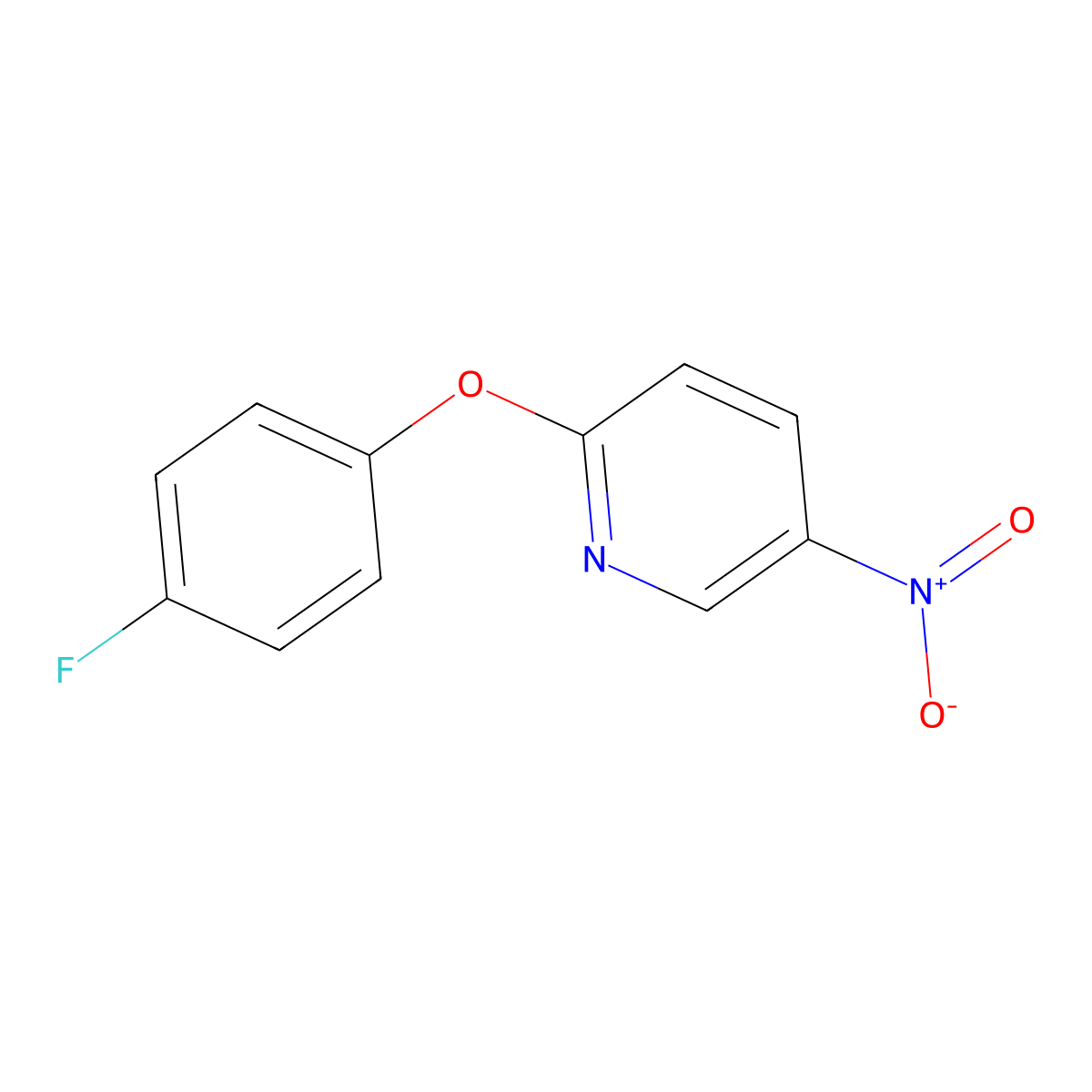 2-(4-Fluorophenoxy)-5-nitropyridine molecular structure, CAS 31011-26-4